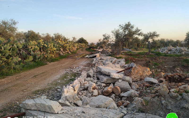 The Israeli Occupation demolished Retaining Walls in Ni’lin village \ Ramallah governorate