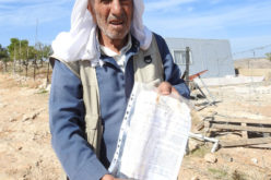 Notices to stop work and construction in sheep dwellings  and cistern in the village of Al-Buwaib, east of Yatta, Hebron Governorate