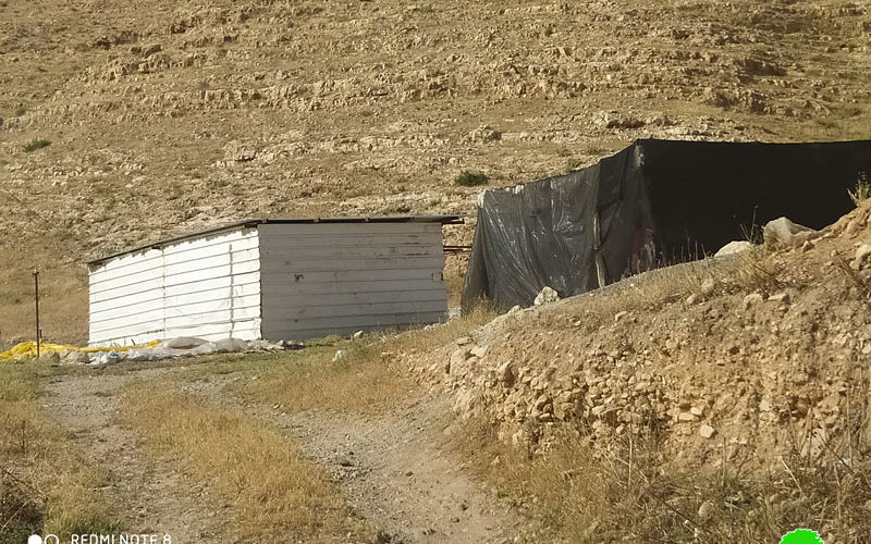 Notice to stop construction on a residential barrack in Atouf village / Tubas governorate