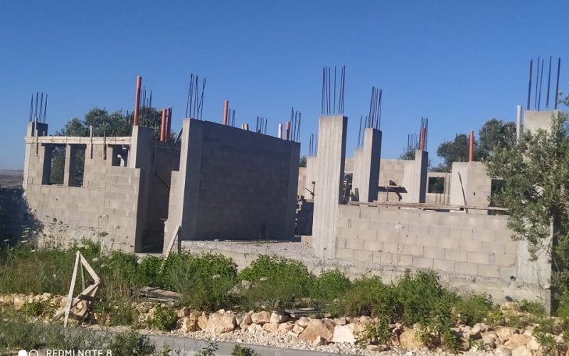 Demolition Notice For an under-construction house in Bruqin town / Salfit Governorate