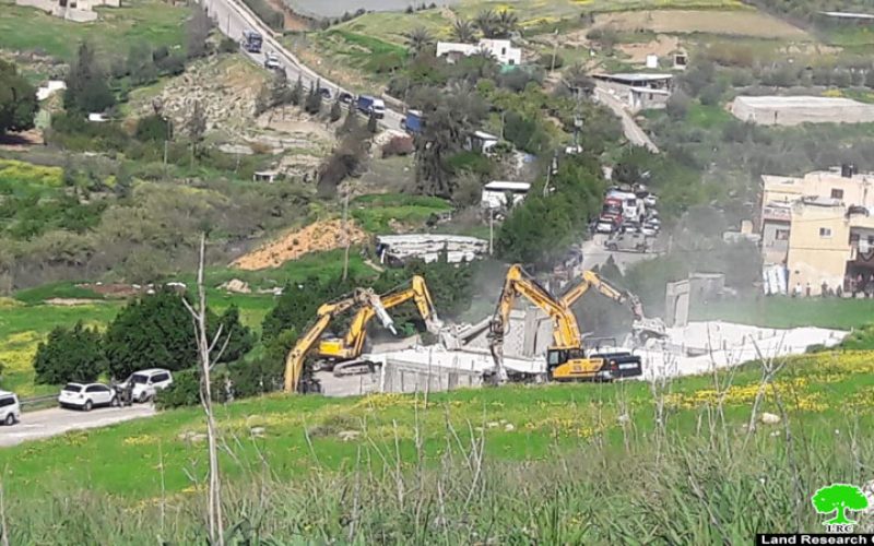 Two houses demolished in ‘Ein Shibli / Nablus Governorate