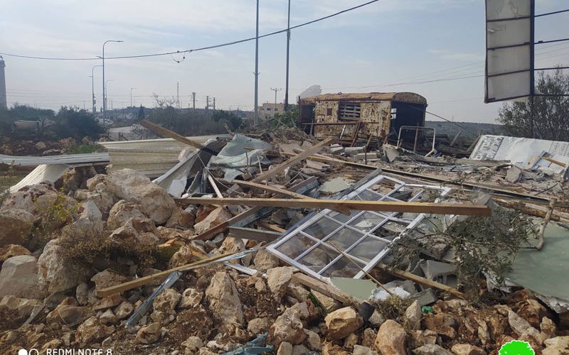 Demolishing an Agricultural facility in Haris village / Salfit governorate