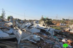 Israeli Occupation Demolishes Structures in Haris village / Salfit governorate