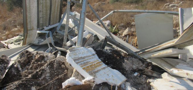 Demolition of Structures and a Barn in Qaffin town / Tulkarm Governorate