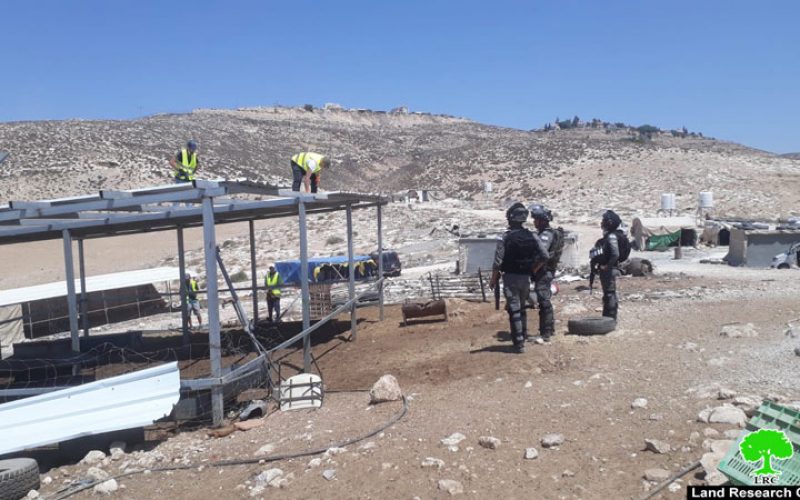 Demolishing and Confecting Agricultural Structures in Ad-Dhaheriya/ Hebron Governorate