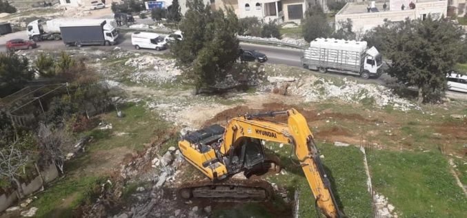 Under-Construction House Leveled in Tuqu’ town / Bethlehem governorate