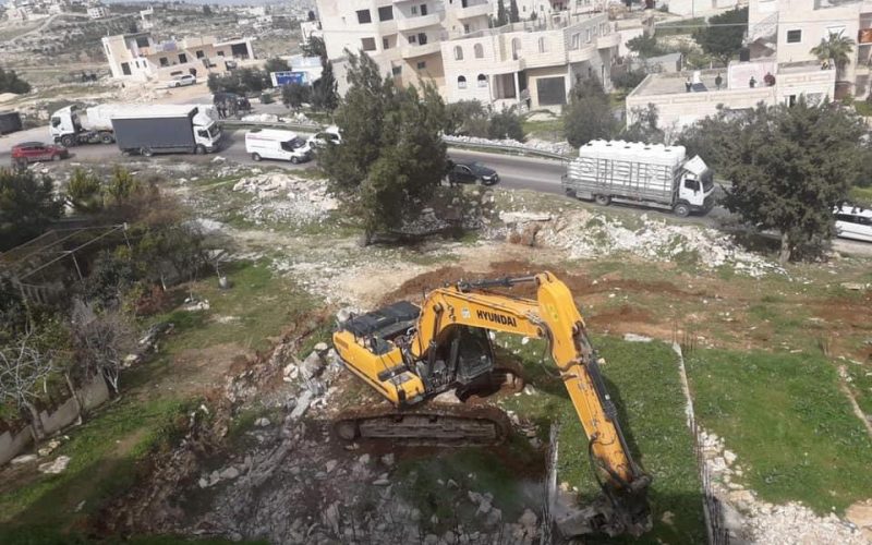 Under-Construction House Leveled in Tuqu’ town / Bethlehem governorate