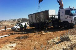 The Occupation Confiscated a Caravan in Ghzaiwi – South Yatta / Hebron Governorate