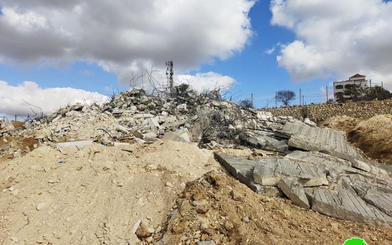 The Occupation Demolished a House and a Cistern in Farsh Al-Hawa area / north Hebron.