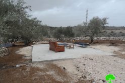 The Israeli Occupation Stops work on a plot in ‘Azzun town / Qalqilya governorate