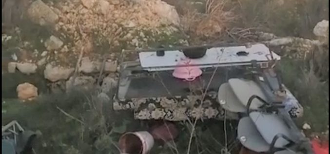 جرافات الاحتلال تهدم غرفة زراعية لعائلة غنيم في بلدة الخضر بمحافظة بيت لحم