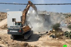 The occupation demolishes a house in Al-Jawaya, east of Yatta, in Hebron Governorate