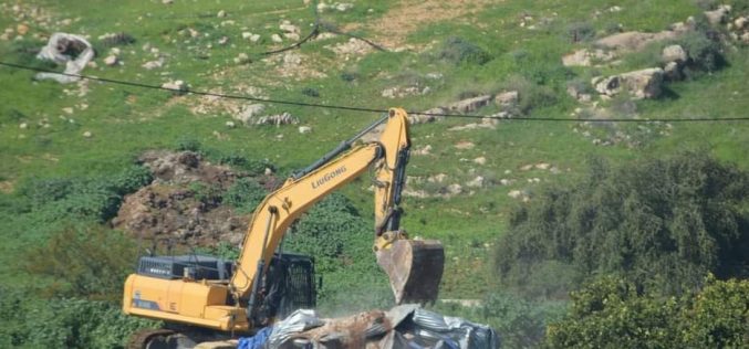 Demolition of a Water Reservoir in Furush Beit Dajan /northeast Nablus