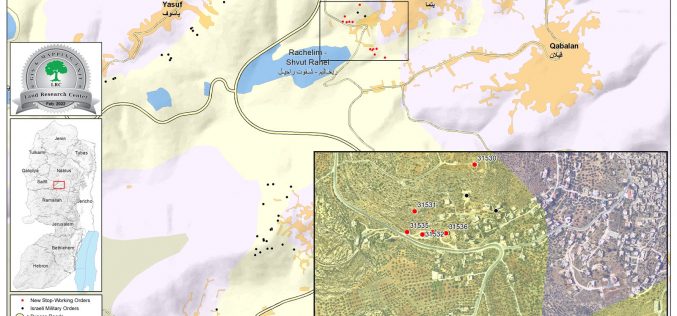 Halt of Work Notices for 12 Houses in Yetma / South Nablus