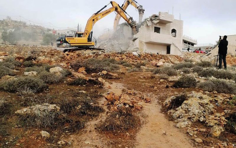 The Occupation Demolished a house and a Cistern in Qilqis village / south Hebron