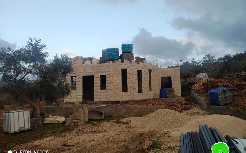 Halt of Work for Several Structures in Marda village / Salfit governorate