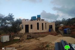 Halt of Work for Several Structures in Marda village / Salfit governorate