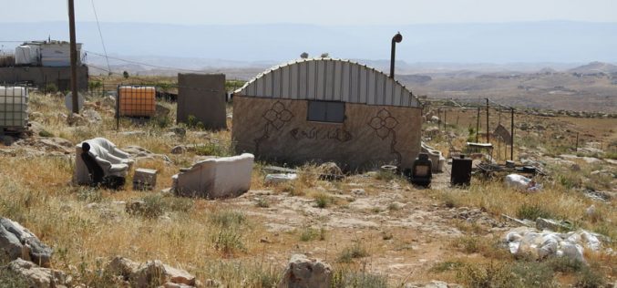 Stop- work  notices in homes and agricultural structures  in the Bayrouq area, east of Yatta town, Hebron Governorate