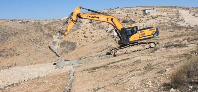 The occupation demolishes 4 cisterns in a pastoral reserve in Masafer Yatta, south of Hebron