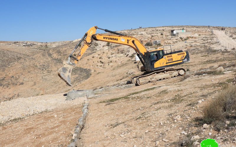 The occupation demolishes 4 cisterns in a pastoral reserve in Masafer Yatta, south of Hebron