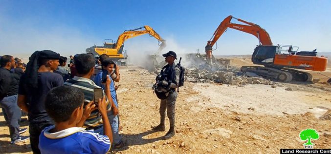 According to the military order 1797 … the occupation demolishes two houses in Umm Qassa in the Yatta desert, south of Hebron