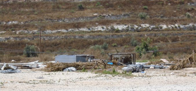 The Israeli occupation demolishes commercial workshops to the south of Jenin