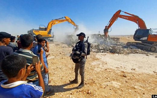 According to the military order 1797 … the occupation demolishes two houses in Umm Qassa in the Yatta desert, south of Hebron