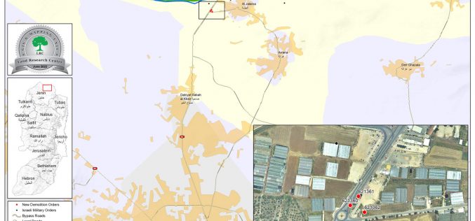 Final orders to demolish commercial facilities near Al-Jalama Military Crossing, north of Jenin
