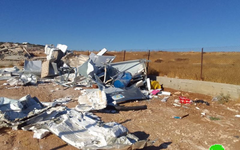 The Occupation Demolishes an Agricultural Room in Idhna town / West Hebron