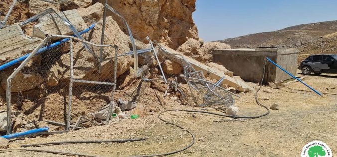 الاحتلال يدمر شبكة مياه مثبتة على عين دوما في قرية دوما / محافظة نابلس