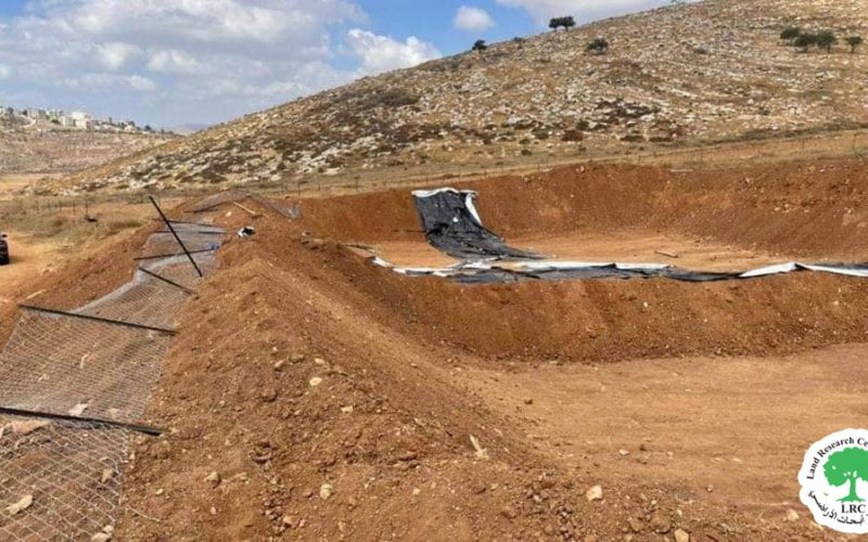 Colonists Destroy an under-construction Pool in Beit Dajan village / Nablus governorate