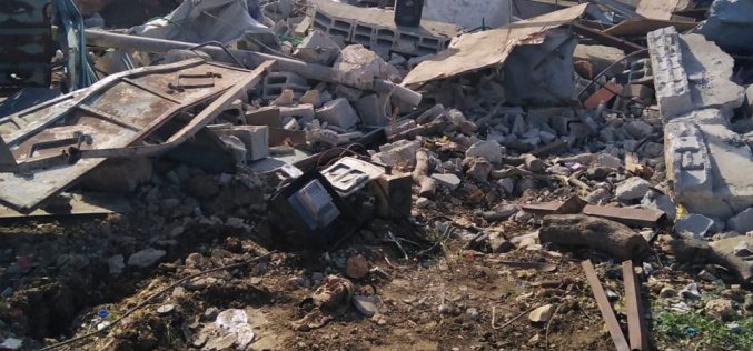 الاحتلال الاسرائيلي يهدم غرفة زراعية لعائلة بيضة في بلدة جيوس / محافظة قلقيلية