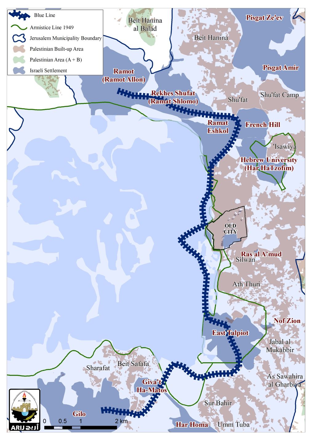 Jerusalem Light Rail Route