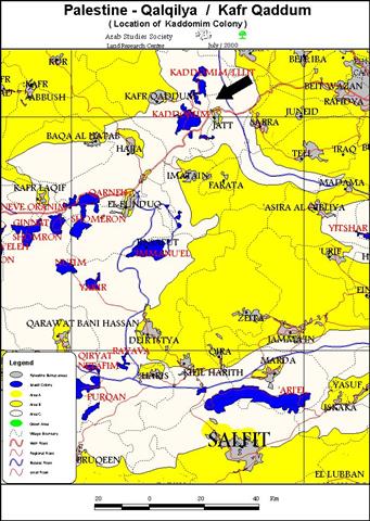 The Expansion of Qadumim settlement Established on the Land of Kufr Qaddum Village – Qalqilya Governorate