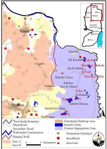 Israel Isolates the Northeastern Sector of the West Bank