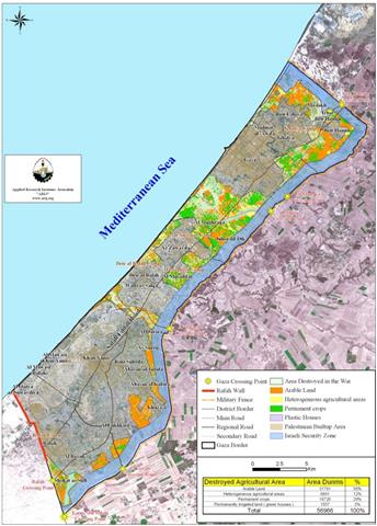 Between December 27, 2008 and January 18, 2009 Israel destroys 29% of Gaza’s Agricultural Area