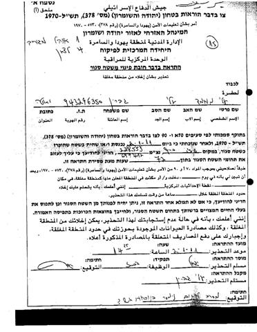 Israeli evacuation orders targeting Palestinian structures in Kherbit Ibziq north of Tubas city