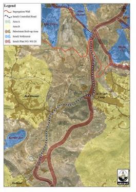 Israel plans massive land takeover in Hebron Governorate 
” The construction of Bypass Road 60 – Plan No. 901/20 “