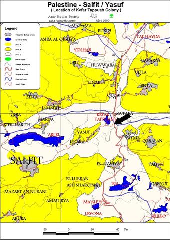 The Expansion of Tapuah settlement Established on the Land of Yasuf Village – Salfit Governorate