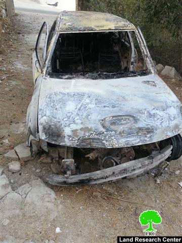 Burning down a Palestinian car, attempting at killing the passengers nearby Huwwara checkpoint