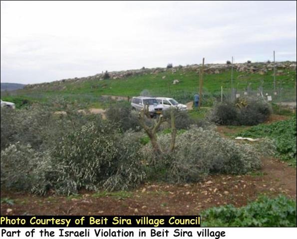 The Israeli aggressive measures continue in Beit Sira village
