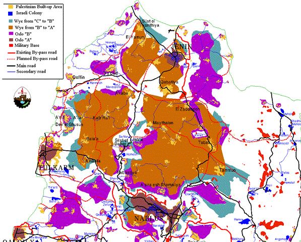 Redeployment Map After The First Stage of Wye Memorandum