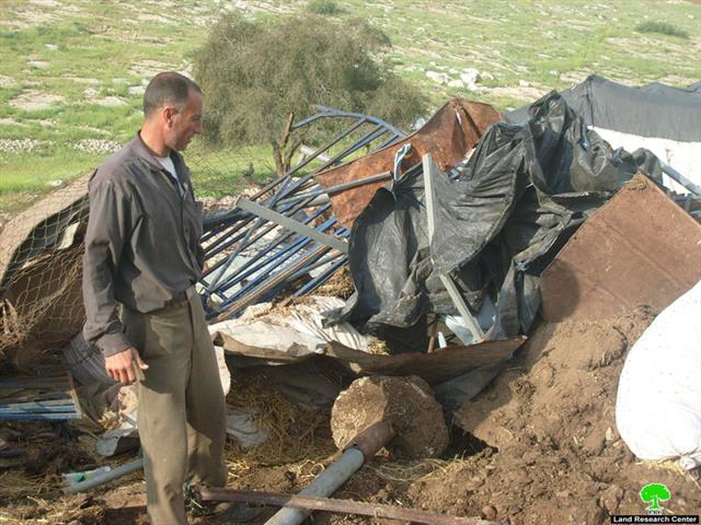 Israeli Occupation Demolish Palestinian Structures in Khirbet Samra -Tubas Governorate.