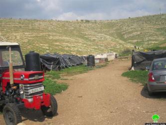 إخطار ستة مواطنين بوقف البناء لمنشآتهم الزراعية في خربة ابزيق / محافظة طوباس