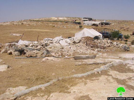 هدم خيمة سكنية في وادي جحيش جنوب يطا