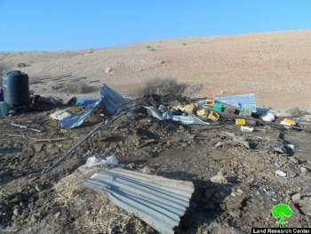 هدم 3 منشآت سكنية وزراعية في قرية الجفتلك  / محافظة أريحا