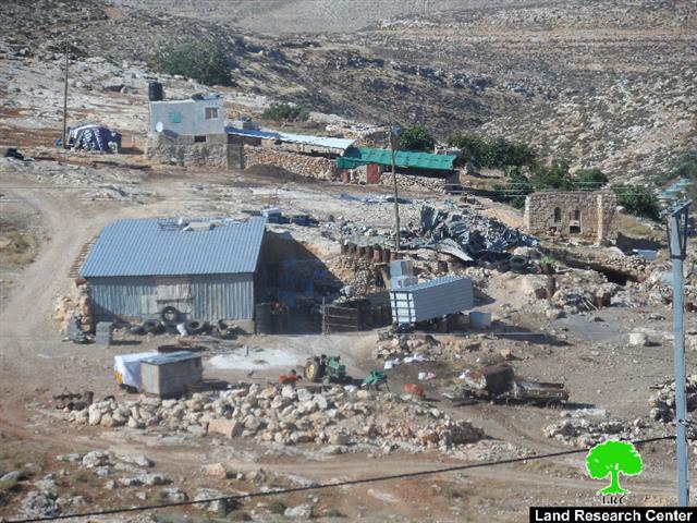 Three tents confiscated by the Israeli occupation in Aqraba town in Nablus Governorate