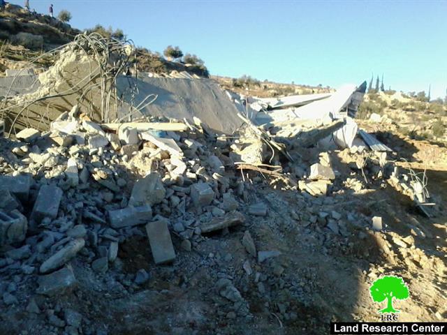 The Israeli occupation demolishes residences and a agricultural structure in Yatta