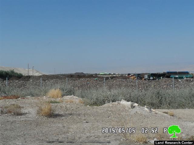 Using the lands of Palestinian Ghoor as trash dumps