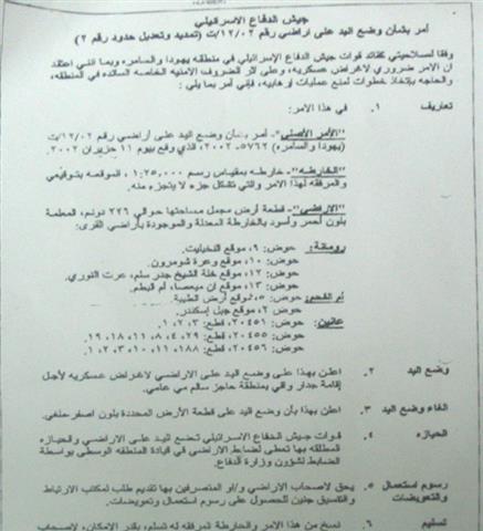 Wall amendment: another step for land grabbing